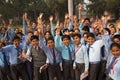 School children visiting Humayun's Tomb complex in Delhi, India