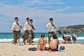 School class at Bondi Beach, Sydney Royalty Free Stock Photo