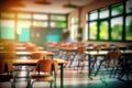 School classroom and Sunlight,AI Generated Royalty Free Stock Photo