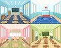 School classrooms and sportroom Royalty Free Stock Photo