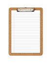 School Clipboard with ruled paper Royalty Free Stock Photo