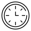 School clock icon, outline style Royalty Free Stock Photo