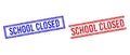 Distress Textured SCHOOL CLOSED Stamp Seals with Double Lines