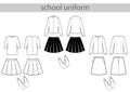 School or College Uniforms. Kids Clothes Vector Set Royalty Free Stock Photo