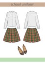 School or College Uniforms. Kids Clothes Vector Set Royalty Free Stock Photo