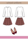 School or College Uniforms. Kids Clothes Vector Set Royalty Free Stock Photo