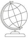 School college university line art icon poster globe.