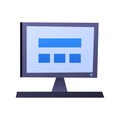 School computer - modern flat design style isolated icon Royalty Free Stock Photo