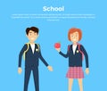 School concept vector illustration in flat design. Royalty Free Stock Photo