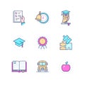 School concepts - modern line design style icons set