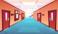 School corridor, hallway of college or university Royalty Free Stock Photo