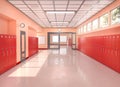 School corridor interior. Royalty Free Stock Photo