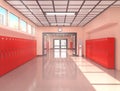 School corridor interior. Royalty Free Stock Photo