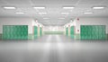 School corridor interior. Royalty Free Stock Photo