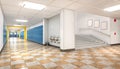 School corridor interior. Royalty Free Stock Photo