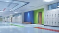 School corridor with lockers Royalty Free Stock Photo