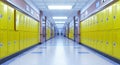 School corridor with lockers. Royalty Free Stock Photo