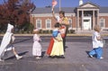 School crossing guard helping children Royalty Free Stock Photo