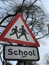 School crossing road sign Royalty Free Stock Photo