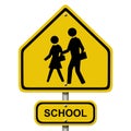 School Crosswalk Warning Sign