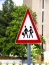 School crosswalk warning sign for school Royalty Free Stock Photo