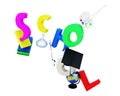 School 3d lettering isolated on white background Royalty Free Stock Photo