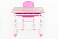 School desk and chair pink