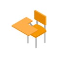 School desk icon, isometric 3d style