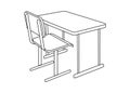 School Desk. School Supplies Icon and Logo. Isolated design elem