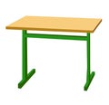 School desk. Color vector flat illustration isolated on white
