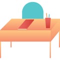 School desk vector table and chair icon isolated Royalty Free Stock Photo