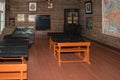 School desks in the classroom of the school class Zemsky school