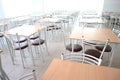 School dining room with a lot of tables and chairs Royalty Free Stock Photo