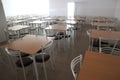 School dining room with a lot of tables and chairs Royalty Free Stock Photo