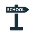 School direction signpost icon