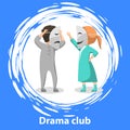 School Drama Club, Kids Acting Roles on Stage