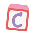 School education alphabet block toy isolated icon design white background