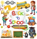 School and education. Back to school. Vector icon set Royalty Free Stock Photo