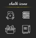 School and education chalk icons set Royalty Free Stock Photo