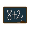 School education chalkboard with lesson math line and fill style icon