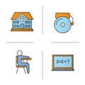 School and education color icons set