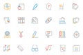 School and Education Colored Outline Vector Icons 3