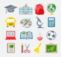 School and Education Colorful Icons