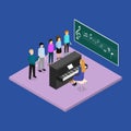 School Education Concept 3d Isometric View. Vector