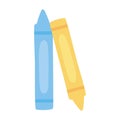 School education crayons drawing color isolated icon design white background