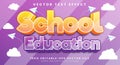 School Education 3d editable text effect Template Royalty Free Stock Photo