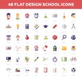 School and Education flat design icons circle composition Royalty Free Stock Photo