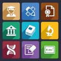 School and education flat icons set 25 Royalty Free Stock Photo