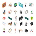 School Education Icon Set Concept 3d Isometric View. Vector Royalty Free Stock Photo