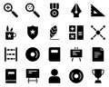 School and Education Icons set. award, reward. Vector Illustration Set Of Simple Training Icons. Elements Presentation, Royalty Free Stock Photo